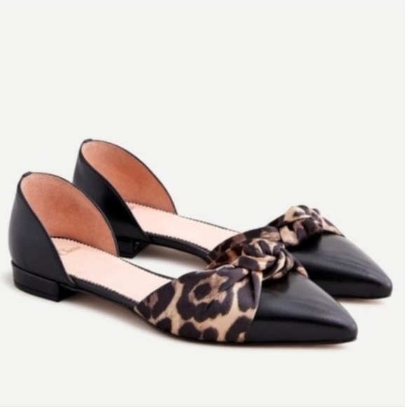 J.CREW Leopard D'orsay Flats Size 8